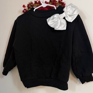 H&M Black Sweatshirt with White Bow